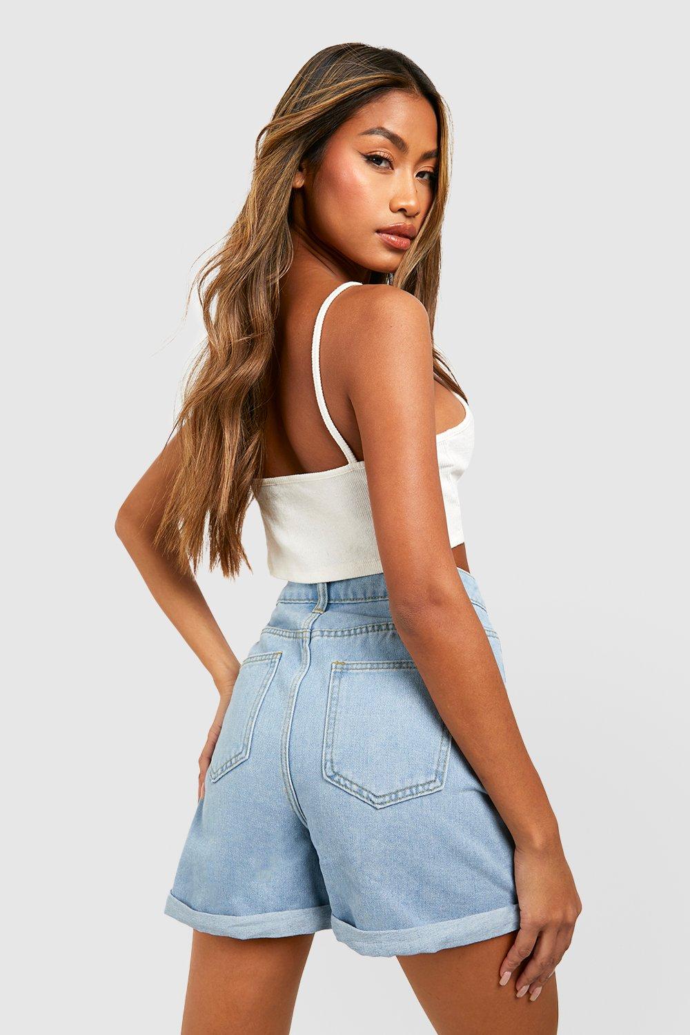 High waisted jean sales shorts women